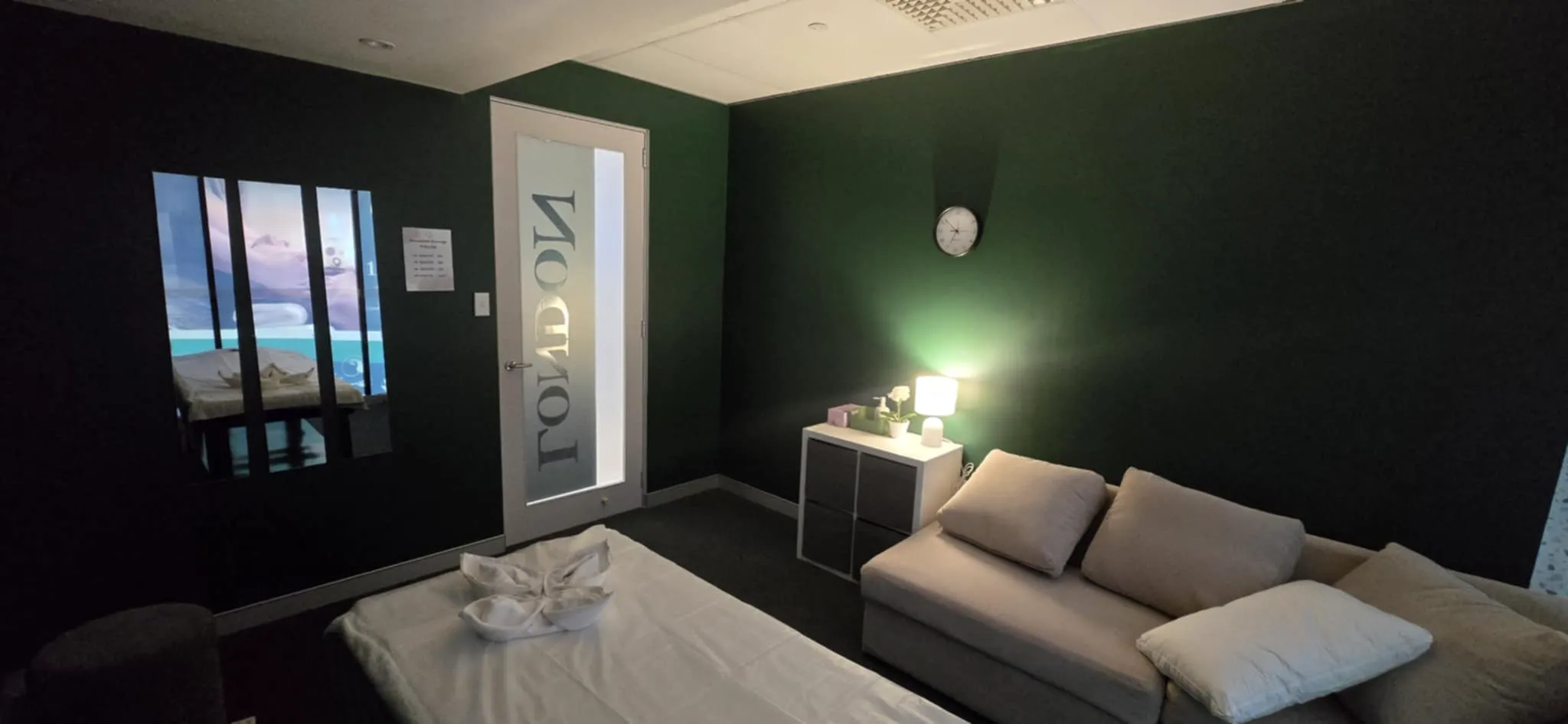 Interior massage room at Bliss Massage